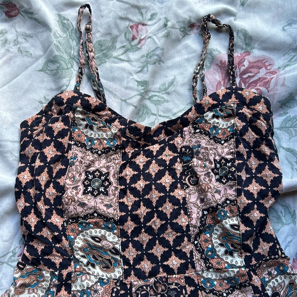 Paisley mini dress, smocked back, spaghetti strap, by Aeropostale, Size XS - Picture 3 of 5